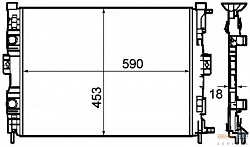 Радиатор охлаждения двигателя RENAULT GRAND SC?NIC II (JM0/1_),MEGANE II (BM0/1_, CM0/1_),MEGANE II Coup?-Cabriolet (EM0/1_),MEGANE II седан (LM0/1_),MEGANE II универсал (KM0/1_),SC?NIC II (JM0/1_)