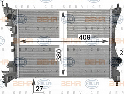 Радиатор охлаждения двигателя ALFA ROMEO MITO (955) FIAT DOBLO (263)