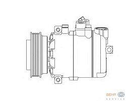 Компрессор кондиционера AUDI A4 (8D2, B5),A4 Avant (8D5, B5),A6 (4B2, C5),A6 Avant (4B5, C5),A8 (4D2, 4D8),ALLROAD (4BH, C5) PORSCHE 911 (996),911 (997),911 кабрио (996),911 кабрио (997),911 тарга (996),BOXSTER (986),BOXSTER (987),CAYMAN (987) SKODA  VW 