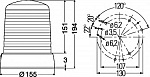 Проблесковый маячок, KL 7000 красный (C2) 230V, 25W