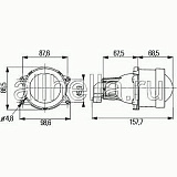 D60мм модуль с габаритом дальнего света (DE, HB3 60W, W3W)