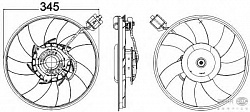 Вентилятор охлаждения двигателя, слева OPEL INSIGNIA,INSIGNIA Sports Tourer,INSIGNIA седан