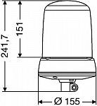 Проблесковый маячок, KLX 7000 FL (X1) красный, на трубу 24V