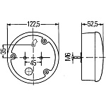 D122,5мм Фонарь стоп (LED 24V) красный