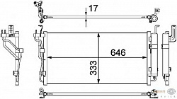 Конденсатор, кондиционер, с осушителем HYUNDAI SONATA IV (EF),XG (XG) KIA MAGENTIS (GD)