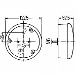 D122,5мм Фонарь задний ход (LED 24V) белый левый