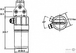 Осушитель кондиционера AUDI A4 (8D2, B5),A4 Avant (8D5, B5),A6 (4B, C5),A6 Avant (4B, C5) VW PASSAT (3B2),PASSAT Variant (3B5)