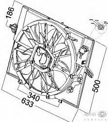 Вентилятор охлаждения двигателя BMW 5 (E60, E61), 6 (E63, E64), 7 (E65, E66, E67)
