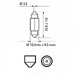 Fest T10,5 12V-10W (SV8,5-28/11) (увелич.срок службы) LongLife EcoVision