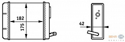 Радиатор печки FIAT PANDA (141A_),PANDA Van (141_) SEAT MARBELLA (28),MARBELLA фургон (028A),TERRA (24),TERRA фургон (024A)