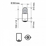 T4W 12V-4W (BA9s) (абсолютно белый свет) White Vision блистер (2шт.)