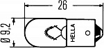 Лампа T4W 24V (BA 9 s)