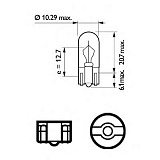 Лампа W3W 24V-3W (W2,1x9,5d)