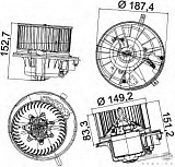 Моторчик печки AUDI A3 (8P_),TT (8J3),TT Roadster (8J9) SEAT ALHAMBRA (710),ALTEA (5P1),ALTEA XL (5P5, 5P8),LEON (1P1),TOLEDO III (5P2) SKODA OCTAVIA (1Z3,1Z5),SUPERB (3T4),SUPERB универсал (3T5) VW 