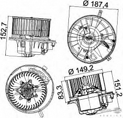 Моторчик печки AUDI A3 (8P_),TT (8J3),TT Roadster (8J9) SEAT ALHAMBRA (710),ALTEA (5P1),ALTEA XL (5P5, 5P8),LEON (1P1),TOLEDO III (5P2) SKODA OCTAVIA (1Z3,1Z5),SUPERB (3T4),SUPERB универсал (3T5) VW 