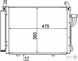 Конденсатор, кондиционер, с осушителем HYUNDAI i10 (PA)