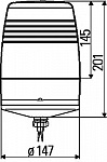 Проблесковый маячок, KL JuniorPlus SB (H1) жёлтый, на магнитах 12/24V