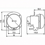 D 90мм Би-Галоген модуль (противотуманный/ дневной; Н15) 12V