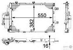 Конденсатор, кондиционер, с осушителем OPEL COMBO Tour,COMBO фургон/универсал,CORSA C,TIGRA TwinTop