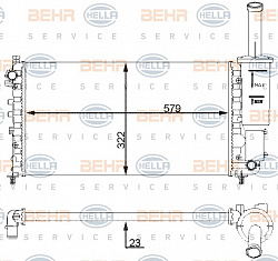 Радиатор охлаждения двигателя FIAT PUNTO (188)