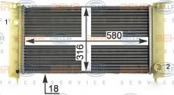 Радиатор охлаждения двигателя FIAT STILO (192)
