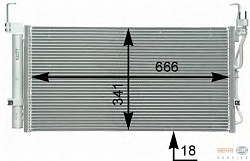 Конденсатор, кондиционер, с осушителем HYUNDAI SANTA F? I (SM)