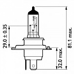Лампа H4 24V- 75/70W (P43t) (вибростойкая) MasterDuty BlueVision блистер (1ш
