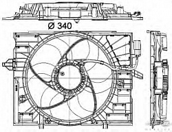 Вентилятор охлаждения двигателя BMW (E60),5 Touring (E61),6 (E63),6 кабрио (E64)