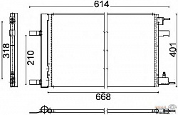 Конденсатор, кондиционер, с осушителем CHEVROLET CRUZE (J300),CRUZE Хэтчбек (J305) OPEL ASTRA J,CASCADA (W13),ZAFIRA C (P12) VAUXHALL ZAFIRA Mk III (P12)