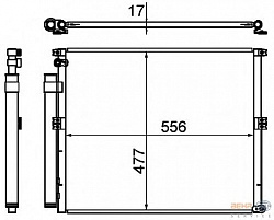 Конденсатор, кондиционер, с осушителем TOYOTA LAND CRUISER (KDJ12_, GRJ12_)