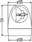 Проблесковый маячок, Rotafix М (H1) жёлтый, на магнитах 12V