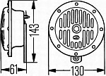 Звук. сигнал 12V DL50 (72W, 380 Hz, 118dB) чёрн.