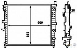 RADIATOR, WIDTH 555 MM