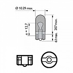 WY5W 12V-5W (W2.1X9.5d)  (блистер 2шт.)