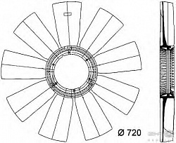 КРЫЛЬЧАТКА ВЕНТИЛЯТОРА ДВИГАТЕЛЯ