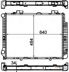 Радиатор охлаждения MB W210 2.8-3.2 АКПП/+/-AC