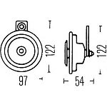 Звуковой сигнал 2-х тональный (335/400 Гц) 66W 115 дБ(А) (2 шт.)
