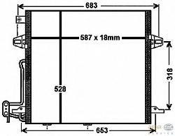 Конденсатор, кондиционер, с осушителем MERCEDES-BENZ M-CLASS (W164),R-CLASS (W251, V251)