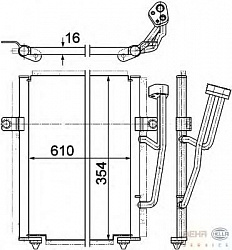 Конденсатор, кондиционер, без осушителя VOLVO S40 I (VS),V40 универсал (VW)