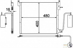 Конденсатор, кондиционер, с осушителем OPEL SIGNUM,VECTRA C,