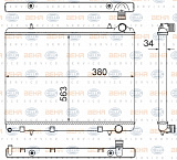 Радиатор охлаждения двигателя CITROEN C4 Grand Picasso I (UA_),C4 I (LC_),C4 Picasso I (UD_) PEUGEOT 307 (3A/C),307 Break (3E),307 CC (3B),307 SW (3H)