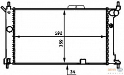Радиатор охлаждения двигателя OPEL ASTRA F (56_, 57_),ASTRA F CLASSIC Хэтчбек,ASTRA F CLASSIC седан,ASTRA F CLASSIC универсал,ASTRA F Van (55_),ASTRA F кабрио (53_B),ASTRA F Хэтчбек (53_, 54_, 58_, 59_)