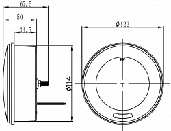 Фонарь D122мм Противотуманный 12/24V