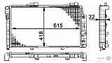 Радиатор охлаждения MB W202 1.8-2.8 МКПП/+AC