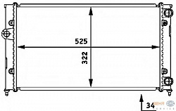 РАДИАТОР ОХЛ. ДВС VW GOLF/VENTO 92-98 1.8L