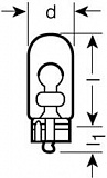 W5W 12V-5W (W2,1x9,5d) (увеличенный срок службы) Ultra Life (блистер 2шт.)