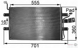 Конденсатор, кондиционер, без осушителя SEAT CORDOBA (6K2),CORDOBA Vario (6K5),IBIZA III (6K1)