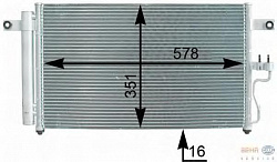 Конденсатор, кондиционер, с осушителем HYUNDAI ACCENT II (LC),ACCENT седан (LC)