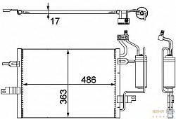 Конденсатор, кондиционер, с осушителем OPEL MERIVA