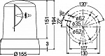 Проблесковый маячок, KL 7000 F (H1) синий 24V